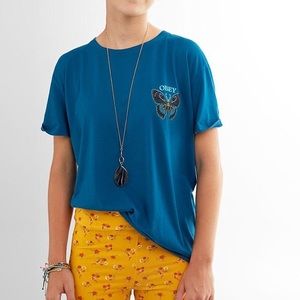 BRAND NEW OBEY BUTTERFLY TEAL SHIRT